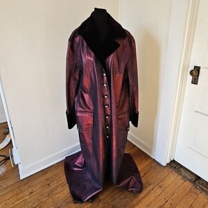 Shrine Classic Mens Trenchcoat Iridescent Red L